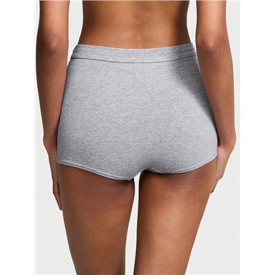 Logo Cotton High-Waist Boyshort Panty