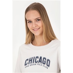 Kadın Taş Bisiklet Yaka Sweatshirt