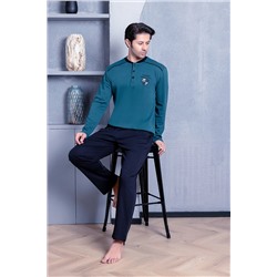 AHENGİM Man Erkek Pijama Takımı Interlok Omuz Ara Biyeli Pamuklu Mevsimlik M70042266 1-2-10001209