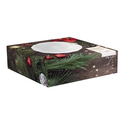 Блюдо декоративное, 14х5 см, фарфор P, белое, с золотистой вставкой, Holly and Berries, 59979