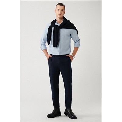Avva Erkek Lacivert Yumuşak Tuşeli Slim Fit Chino Pantolon A32Y3070