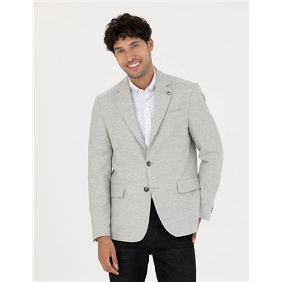 Açık Gri Slim Fit Ceket