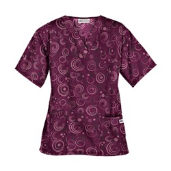 UA Total Eclipse Wine Print Scrub Top