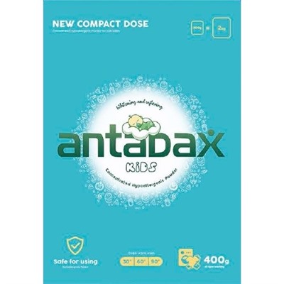Детский стиральный порошок отбеливаюший Antabax 400гр.                                                                                                - для ручной и машинной стирки- для стирки различный видов ткани, детской одежды- натуральная отдушка- удаляет глубоко въевшуюся грязь- свойство отбеливателя