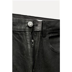 ZW COLLECTION RELAXED MID-WAIST WAXED JEANS