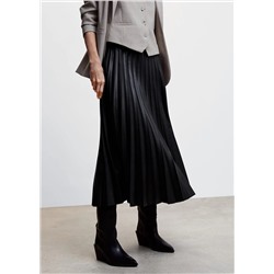 Falda plisada efecto piel -  Mujer | MANGO OUTLET Melilla