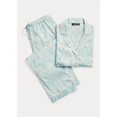 Lauren Paisley Cotton-Blend Sleep Set