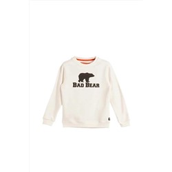 Bad Bear, Logo Crewneck Jr Çocuk Sweat 23.06.12.001 Off-whıte