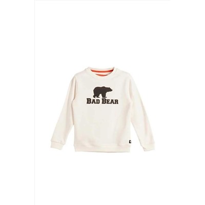 Bad Bear, Logo Crewneck Jr Çocuk Sweat 23.06.12.001 Off-whıte