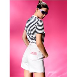 THE PINK PANTHER™ MGM EMBROIDERED DENIM BERMUDA SHORTS