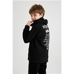 Defacto Erkek Çocuk Kapüşonlu Baskılı Kalın Sweatshirt B5863A823CW