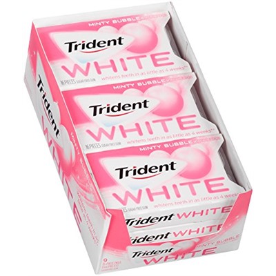 Trident White Sugar Free Gum (Spearmint, 16-Piece, 9-Pack)