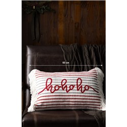 Chamonix Pamuklu Kırlent Kılıfı - Beyaz/Kırmızı/Gri - 40x60 cm