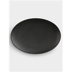 Тарелка овальная, 30x22 см, чёрная, Икра