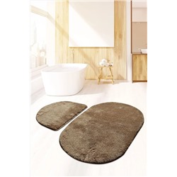 Chilai Home Colors Of Oval 2 Lı Set Vizon Banyo Halısı Yıkanabilir, Kaymaz Taban 8694545034554