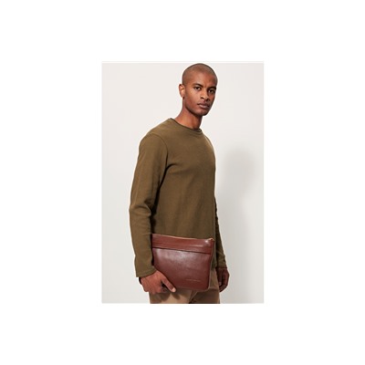 Bolso de mano de piel Marrón