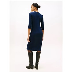 Puff-Sleeve Rib-Knit Dress