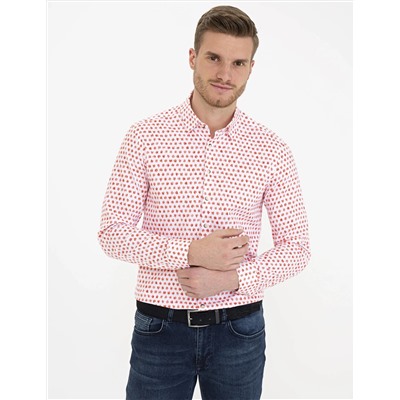 Pembe Slim Fit Uzun Kollu Gömlek