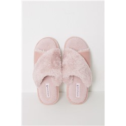 Zapatillas abiertas casa pelito rosa