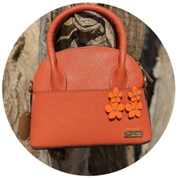 Ab.Zapatos PELLE Peque (550) Naranja oscuro+Pendientes flores PA37368 Naranja