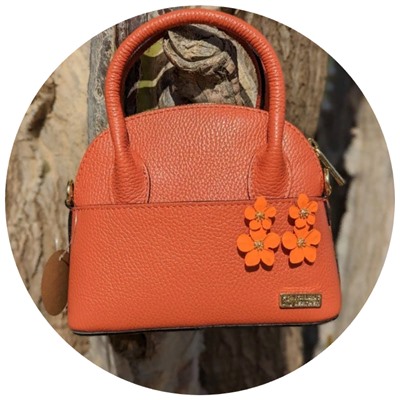 Ab.Zapatos PELLE Peque (550) Naranja oscuro+Pendientes flores PA37368 Naranja