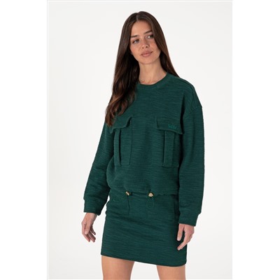 Kadın Koyu Yeşil Sweatshirt
