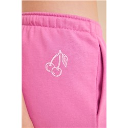 Pantalón corto felpa rosa