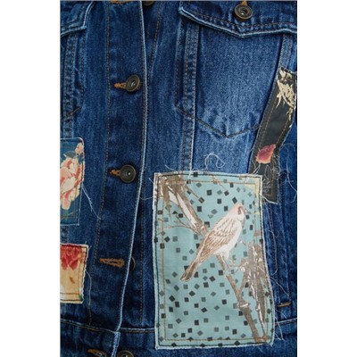 Chaqueta vaquera slim parches