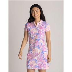 WATER FLORAL PRINTED POLO DRESS