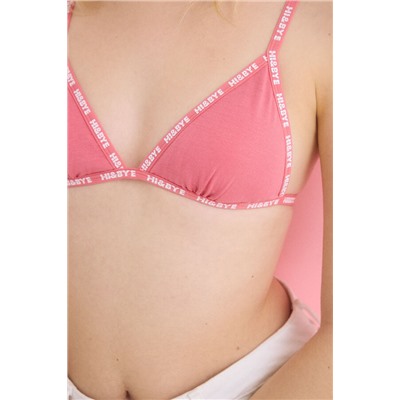 Sujetador triangular algodón copas extraíbles rosa