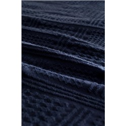 Triangle King Size %100 Pamuk Yatak Örtüsü - Lacivert - Lüks Koleksiyon