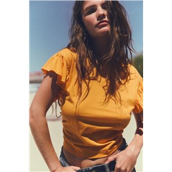 COTTON T-SHIRT WITH RUFFLES