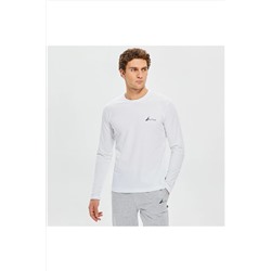 Nautica Erkek Beyaz Standart Fıt Uzun Kollu T-shırt VE37305T