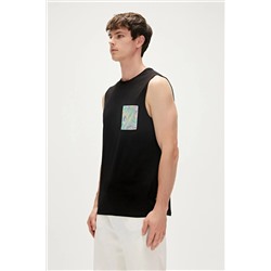 Bad Bear, Monstera Tank-top Siyah Baskılı Erkek Atlet