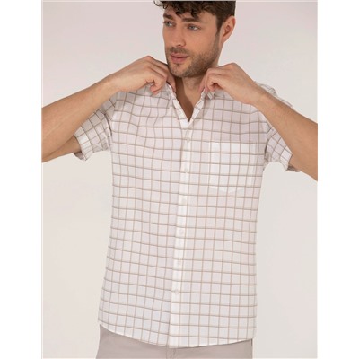 Haki Regular Fit Kısa Kollu Gömlek