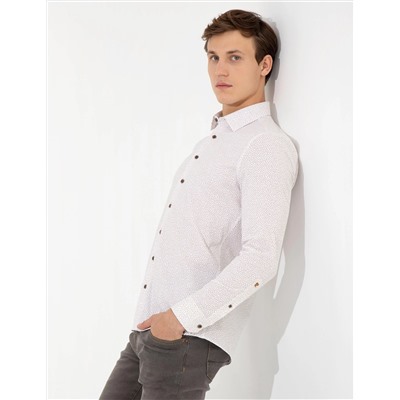 Kahverengi Ex. Slim Fit Uzun Kollu Gömlek