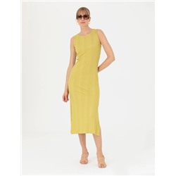 Yeşil Slim Fit Örme Elbise
