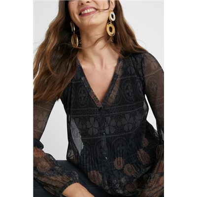 Camisa plisada mandalas