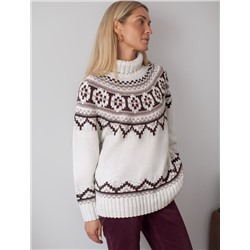 Свитер фактурной вязки из хлопка с акрилом