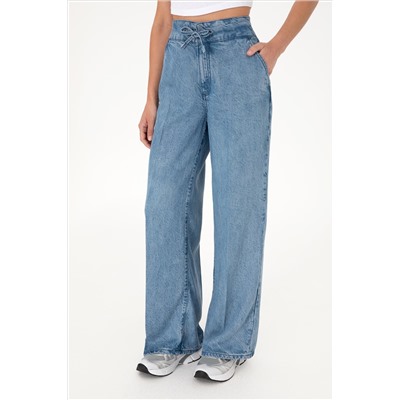 Kadın Açık Mavi Loose Fit Jean Pantolon