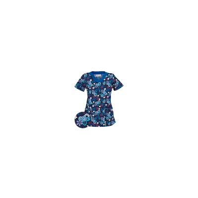 UA Mystic Garden Navy Print Scrub Top