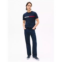 Embroidered Flag Stripe Logo T-Shirt