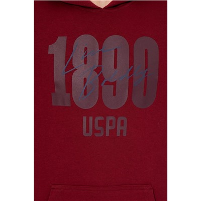 Erkek Vişne Kapüşonlu Sweatshirt