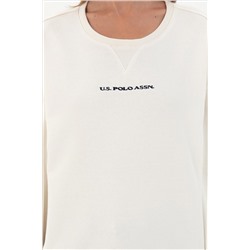 Kadın Krem Bisiklet Yaka Sweatshirt