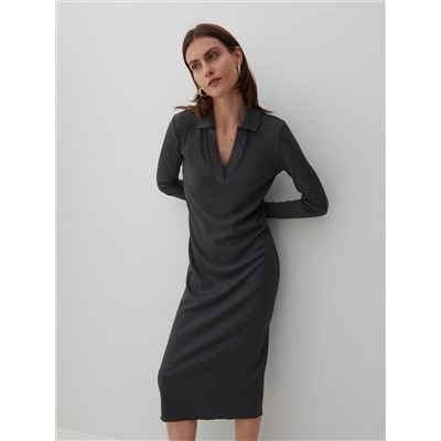 Strickkleid mit Gestreifter Struktur