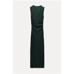 LONG TEXTURED DRESS WITH KNOT
