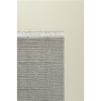 Laura Saçaklı Halı - Gri - 200x290 cm
