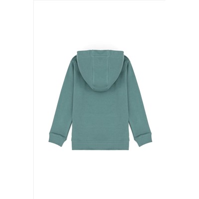 Kız Çocuk Mint Basic Kapüşonlu Sweatshirt