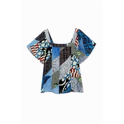Blusa denim & patch digital