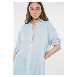 Mavi Açık Indigo Gömlek Oversize / Geniş Kesim 1210472-82050